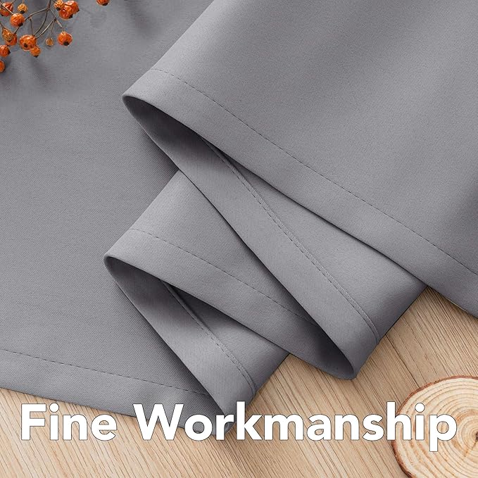 H.VERSAILTEX Blackout Curtains for Bedroom Thermal Insulated Room Darkening Living Room Curtains 63 Inch Long Grommet Privacy Protection Window Curtain Panels/Drapes for Nursery, 2 Panels, Dove Grey