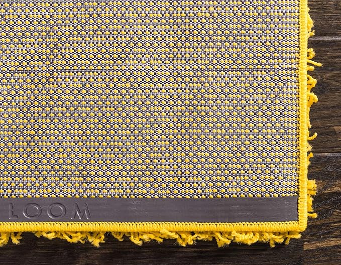 Unique Loom Solid Shag Collection Area Rug (3' 3" x 5' 3" Rectangle, Tuscan Sun Yellow)