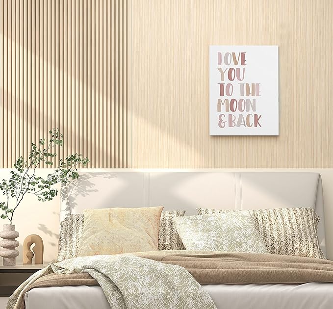Love You to The Moon and Back Framed Canvas Wall Art Decor 11×14 inch, Neutral Nursery Love Quote Print Painting Artwork Home Wall Decoration For Home Bedroom Nursery Girls Room