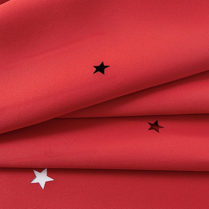 XiDi Blackout Curtains for Bedroom Windows - Unicorn Pattern for Girls & Kids Room, Living Room - 63x52 Inches, 2 Panel, Red
