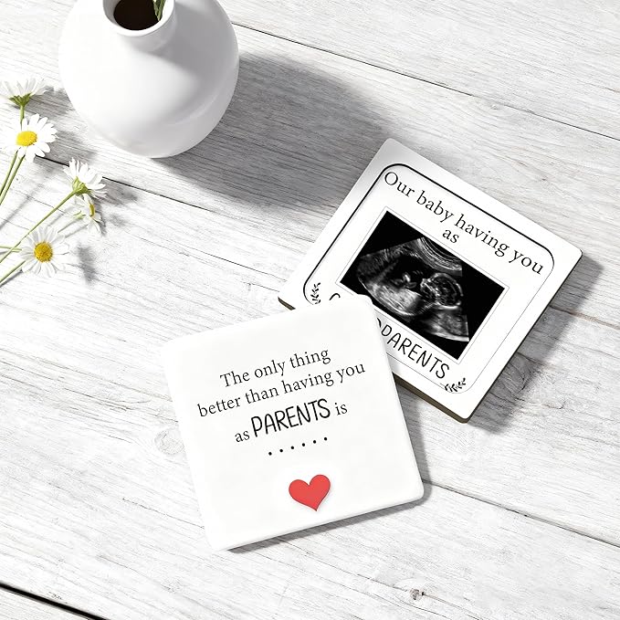 Pregnancy Announcement for Grandma Grandparents, Ultrasound Photo Frame Surprise Box, Baby Announcement Gifts for Dad Mom, Baby Coming Soon Announcement, Pregnancy Reveal Gifts to Grandparents