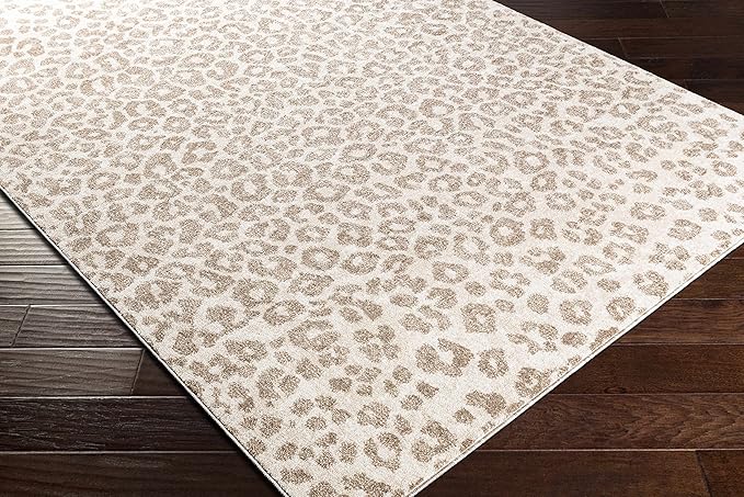 Hauteloom Bonhill Modern Animal Print Area Rug for Living Room, Bedroom, Dining Room - Bohemain Leopard Print Carpet - Tan, Terracota, Brown, Beige, Ivory - 5'3" x 7'3" (5x7)