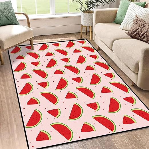 Watermelon Rug Red Area Rugs for Bedroom Dorm Living Room Watermelon Throw Rug Floor Mat Pad Doormat Carpet, 3' x 5'(90 x 160cm)