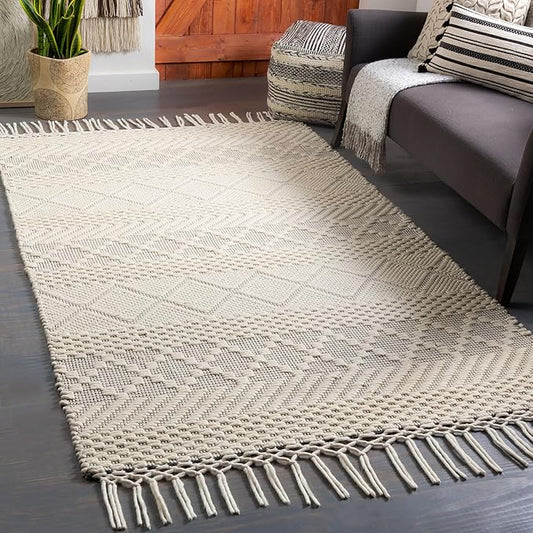 Mark&Day Wool Rugs, 2x4 Alto Pass Global Cream Area Rug, Cream Beige Carpet for Living Room, Bedroom or Kitchen (2'6" x 4')