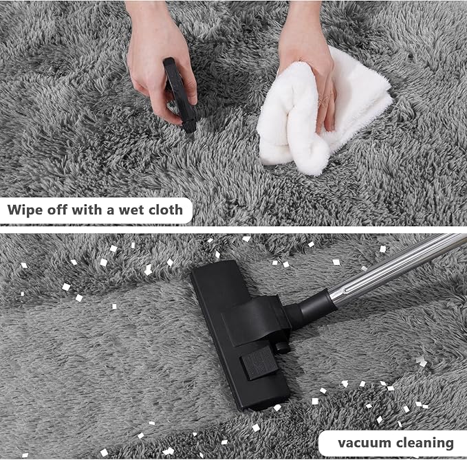 4x4.6 Feet Grey Hexagon Rugs for Bedroom, Ultra Soft Fluffy Hexagon Area Rug for Kids Room, Cute Shag Rugs for Boys Girls Room, Fuzzy Plush Carpet for Tent Castle Home Decor