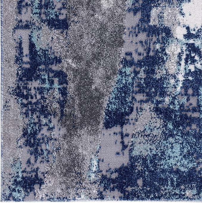 LUXE WEAVERS Euston Collection D.Blue-L.Blue 6x9 Modern Abstract Area Rug