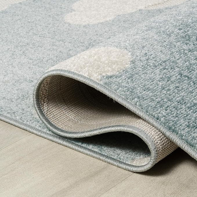 JONATHAN Y Hedwig High-Low Cloud Blue 2x8 Indoor/Outdoor Runner Rug, Youth Scandi, Kids, Modern, Cottage, Transitional for Bedroom,Kitchen,Living Room,Non Shedding,Easy-Washing (SCN105A-28)