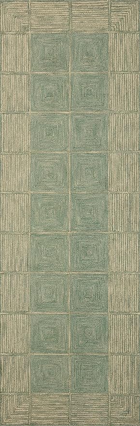 Loloi Chris Loves Julia Francis Collection FRA-02 Green/Natural 2'-6" x 9'-9" Runner Rug