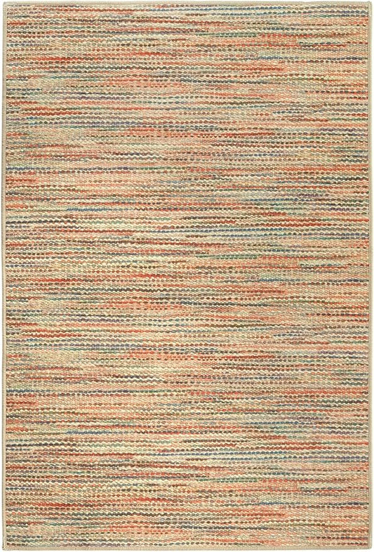 Dash & Albert Clay Multi Machine Washable Rug, 4 X 6 Feet, Multi Stripe Pattern