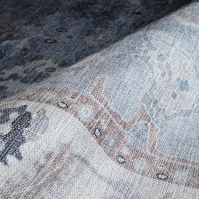 Fame Rugs Gray Modern Oushak Rug 2'6"x13, Vintage Turkish Colorful Oriental Antique Inspired Long Runner Rugs, Luxury Living Room Bedroom (Gbeige, 2'6" x 13')