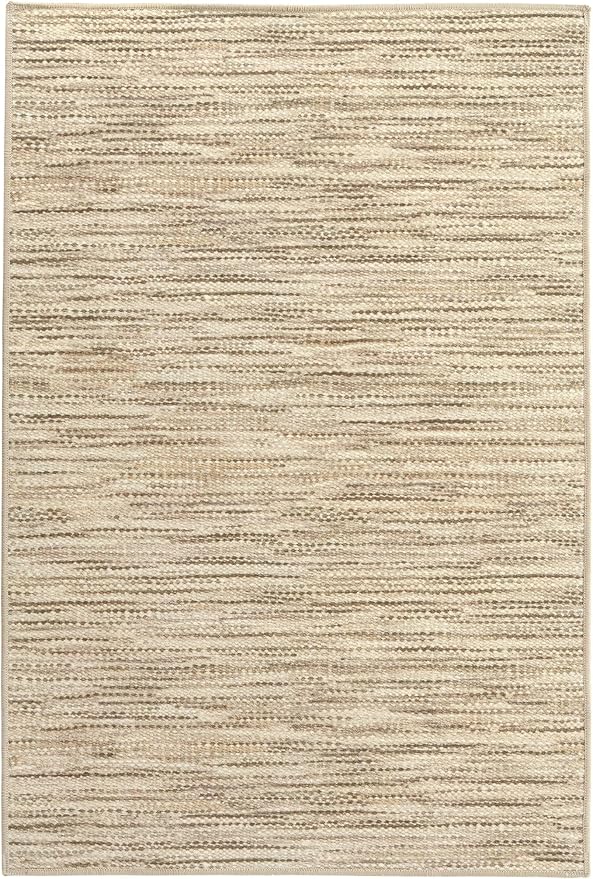 Dash & Albert Clay Natural Machine Washable Rug, 5 X 8 Feet, Natural Stripe Pattern