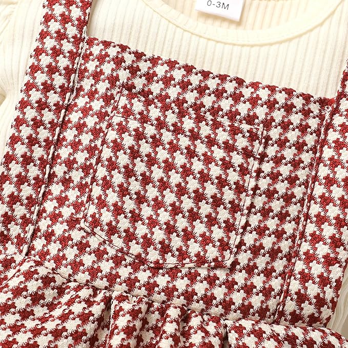 YOUNGER TREE Newborn Baby Girl Fall Winter Outfits Long Sleeve Romper Corduroy Overall Dress Infant Skirt Clothes Sets