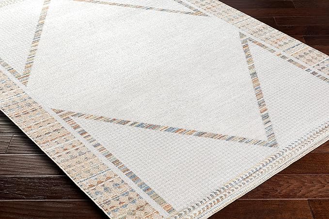 Mark&Day Washable Rugs, 2x4 El Dorado Global Beige Area Rug, Brown Beige Carpet for Living Room, Bedroom or Kitchen (2'3" x 3'9", Machine Washable)