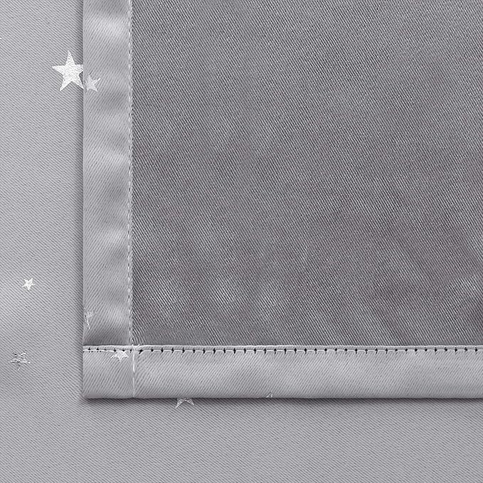 BGment Kids Blackout Curtains for Bedroom, Rod Pocket Room Darkening Curtains Decoration Thermal Insulation Window Drapes for Nursery, Children Room, 2 Panels, Each 52 x 84 Inch, Light Grey