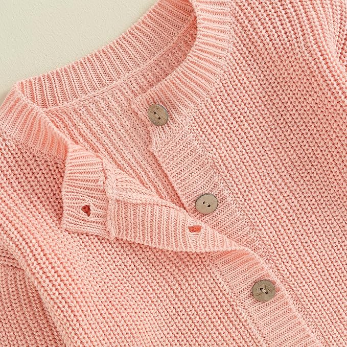 Newborn Baby Boy Girl Knit Sweater Cardigan Winter Warm Button Down Sweatshirt Top Outfit Cute Infant Fall Clothes