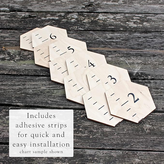 Farmhouse Style Wooden Kids Growth Chart Ruler for Boys and Girls