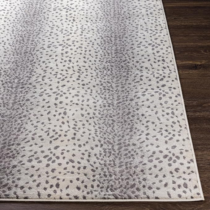 Livabliss Area Rugs - 9x12 Pablo Modern Antelope Print Grey Ivory Area Rug for Living Room Bedroom - Animal Theme Non-Shedding Stain Resistant Large Carpet for Kitchen, Office (9' x 12'3")