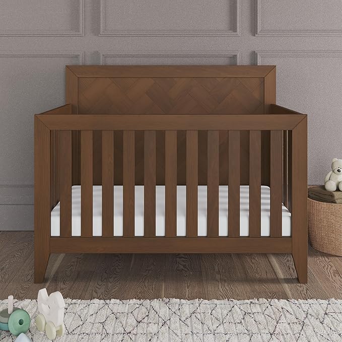Child Craft Kieran Crib, Double Dresser and Chest Nursery Set, 3-Piece, Includes 4-in-1 Convertible Crib, Dresser and Chest, Grows with Your Baby (Toasted Chestnut)
