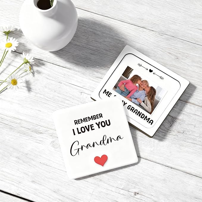 Me and My Grandma Picture Frame, Grandma Picture Frames Wooden Surprise Box, Baby Keepsake Photo, Gender Neutral Nursery Decor, Best Grandparent or First Mother's Day Gifts White