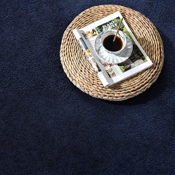 Large Area Rugs for Living Room Bedroom, 5 x 8 Ft Non-Slip Modern Area Rug, Soft Thickened Memory Foam Rug, Comfy Minimalist Indoor Carpet for Boys Girls Room Nursery Dorm Home Decor, Navy Blue
