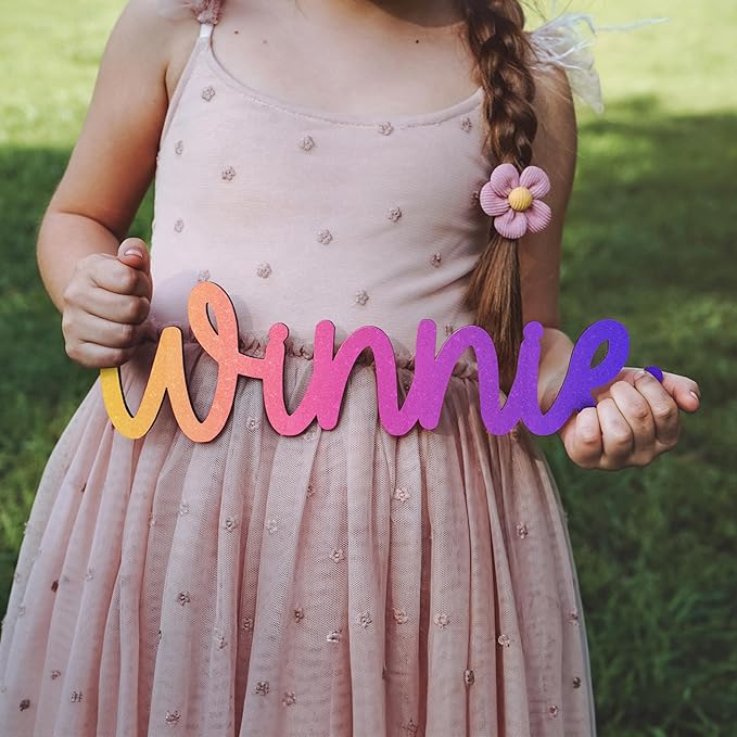 Wooden name sign (Ombré) - Personalized wood letters for girl, Baby name sign, Custom name sign nursery, Toddler girl room decor, Home decor
