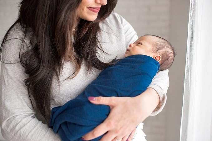Copper Pearl Baby Swaddle Blanket - Premium Knit Baby Blanket, Large Soft Stretchy Receiving Blankets for Baby Boy and Girl, Swaddles for Newborn, Infant, and Toddler (River)