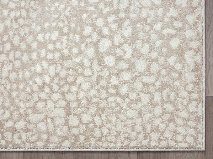 Abani Beige Cheetah Print 5'3" x 7'6" Area Rug Rugs, Arto Collection - Contemporary Durable Accent Rug