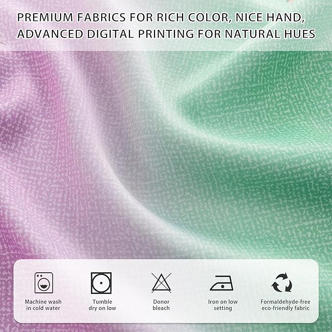 XiDi Blackout Curtains for Girls Bedroom Decor 54 inches Long Window Curtains Colorful Rainbow Design 2 Panel, Kids Room Unicorn Princess Theme Home Decor Ombre Drapes Green Purple Blue W34 X L54