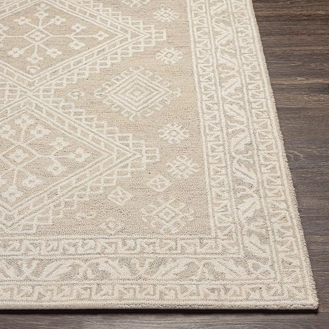 Mark&Day Wool Rugs, 9x12 Ubbena Traditional Taupe Area Rug, Beige Carpet for Living Room, Bedroom or Kitchen (8'10" x 12')