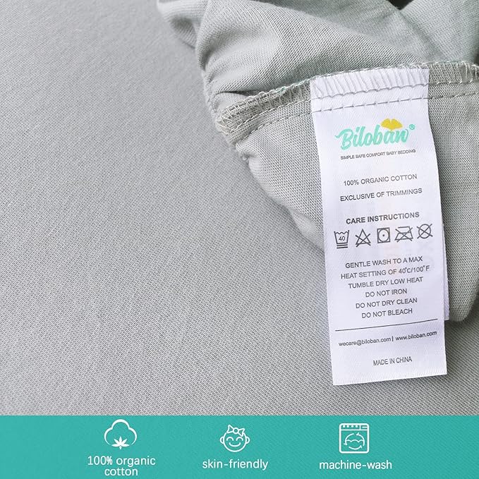 Bassinet Sheets Compatible with Bcol, bonbay, wayfong Baby Bassinet Bedside Sleeper, 100% Cotton, 2 Pack, Ultra Soft Bassinet Sheet for Baby, Gray