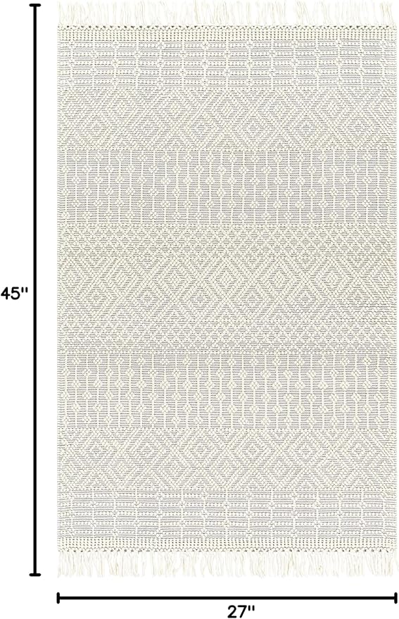 Mark&Day Wool Rugs, 2x4 Gratz Global Light Gray Area Rug, Grey Beige Carpet for Living Room, Bedroom or Kitchen (2'3" x 3'9")