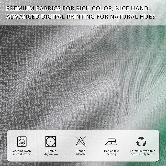 XiDi Girls Curtains for Bedroom 84 Inches Long 2 Panels Green Grey Rainbow Blackout Curtains for Little Girl Kids Room Decor Living Room, Princess Unicorn Wall Decals Grommet Drapes 52x84