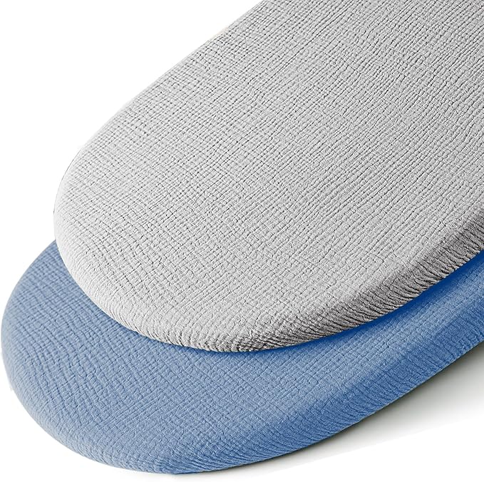 Muslin Bassinet Sheets for Baby Boy Girl,Breathable Baby Bassinet Sheets Fitted for Bassinet,Oval Rectangle,Hourglass,Bassinet Mattress/Pad,Soft Cotton 2 Pack