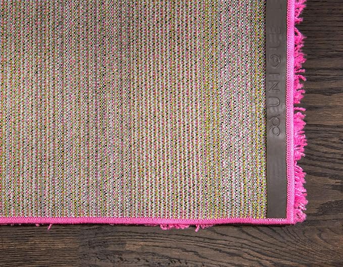 Unique Loom Solid Shag Collection Area Rug (3' 3" x 5' 3" Rectangle, Taffy Pink)