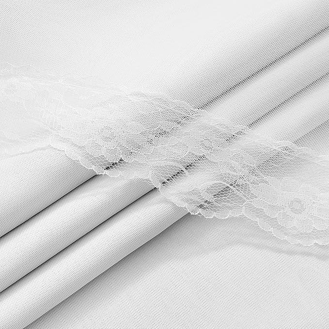 XiDi White Blackout Curtains with Sheer Overlay for Bedroom 84 Inches Long Mix & Match Double Layer Curtains Thermal Insulated Window Treatment White Drapes for Living Room 2 Panels Grommet Top 52x84