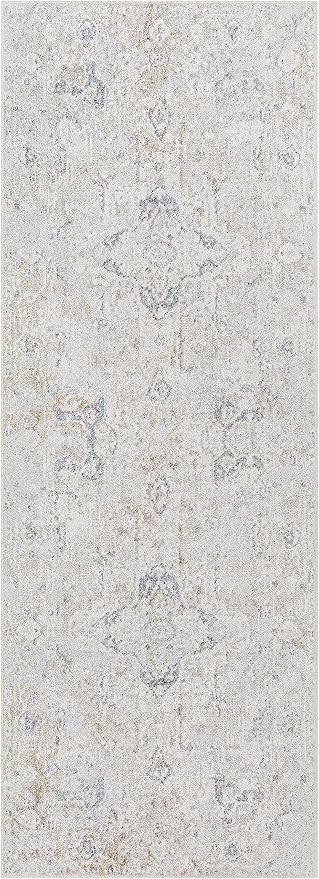 Mark&Day Washable Rugs, 3x7 Moya Traditional Hickory Runner Area Rug, Brown Grey Beige Carpet for Hallway, Kitchen, Bedroom or Living Room (2'7" x 7'3" Runner, Machine Washable)