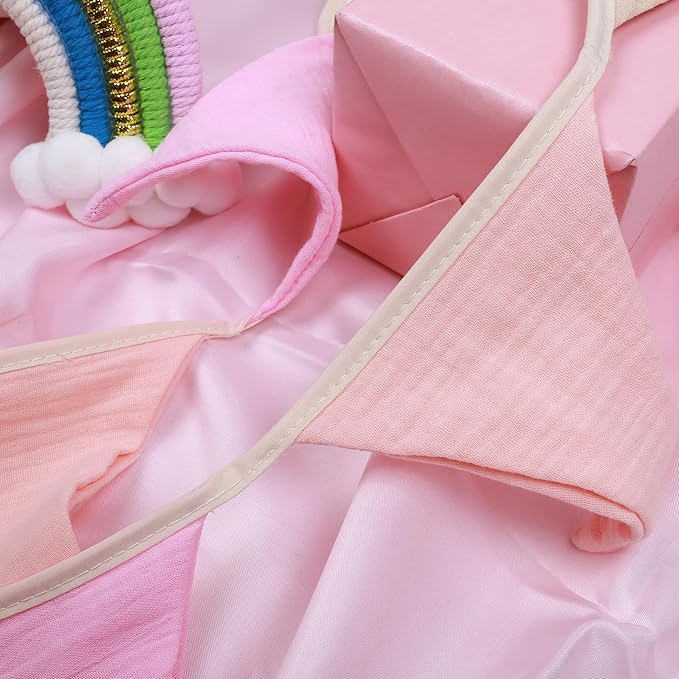 Pennant Banner Flags,Infant and toddler room decoration pennant,for Nursery Decor Baby Birthday Boho Wedding Shower Party Event (Pink Colorful Banner)