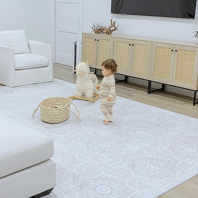 Baby Play Mat for Floor - Layla (6x8ft) - Premium EVA Foam Play Mat for Babies & Toddlers (Ages 0-5+) - Non-Toxic Playmat for Tummy Time, Crawling & Playroom - Stylish & Comfortable