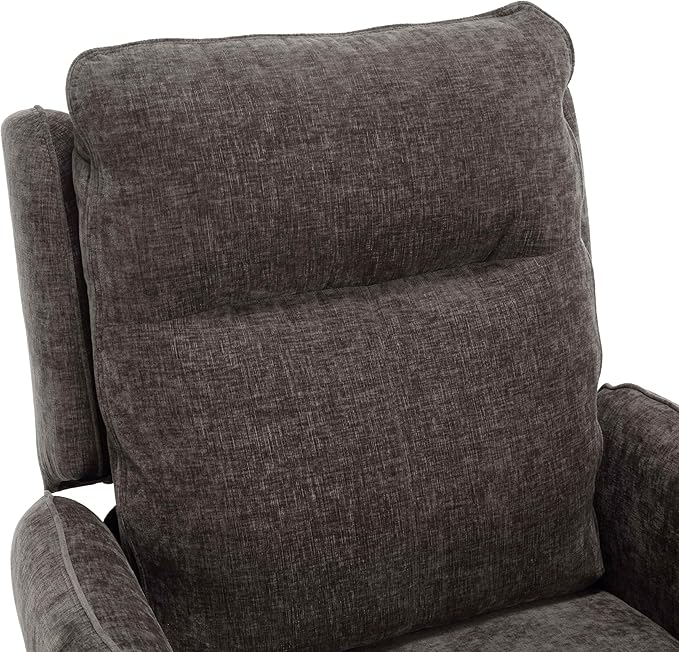 MINCETA Power Recliner Chairs,Modern Upholstered 270 Swivel Nursery Rocker Glider Recliner for Living Room,Set of 2,Chenille Velvet in Dark Gray