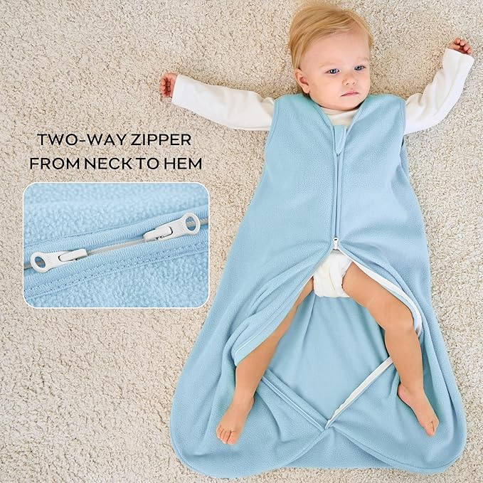 JELLYMONI Fleece Baby Sleep Sack 18-24 Months, 2 Pack 1.5 TOG Baby Wearable Blanket Winter Infant Sleeping sack with 2-Way Zipper, Warm Toddler Sleep Sack