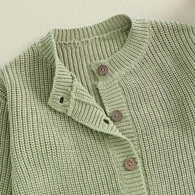 Newborn Baby Boy Girl Knit Sweater Cardigan Winter Warm Button Down Sweatshirt Top Outfit Cute Infant Fall Clothes