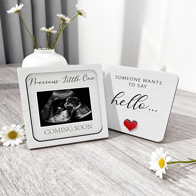 Pregnancy Announcement for Grandma Grandparents, Ultrasound Picture Frames Pregnancy Announcement Sign, Baby Announcement Wooden Surprise Box, Pregnancy Reveal to Husband Friends, Auntie, Uncle