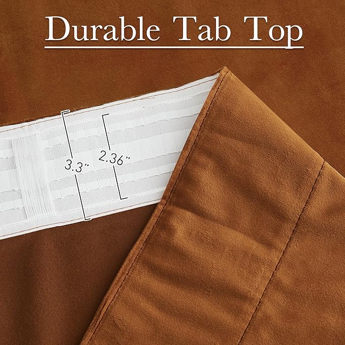 StangH Burnt Orange Halloween Backdrops High Ceiling Tall Curtains 132 inches Long Back Tab Thermal Insulated Window Door Drapes for Living Dining Room Office, W52 x L132, 2 Panels