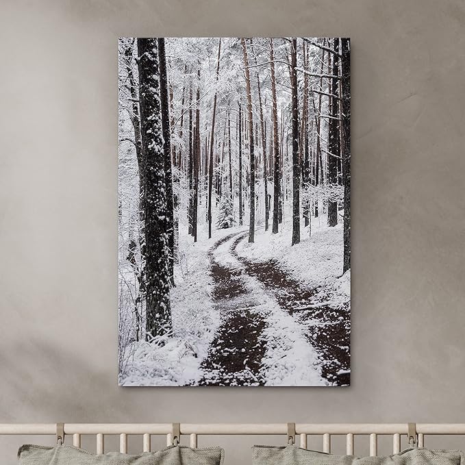 SIGNWIN Canvas Wall Art Winter Trees Cool Dramatic Forest Multicolor Nature Photography Rustic - 16x24 inches