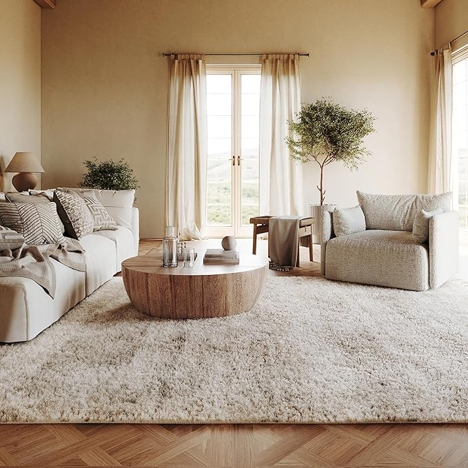 nuLOOM Brooke Shag Tasseled Area Rug - 2x3 Accent Shag Rug Casual Ivory Rugs for Living Room Bedroom Dining Room Nursery Entryway