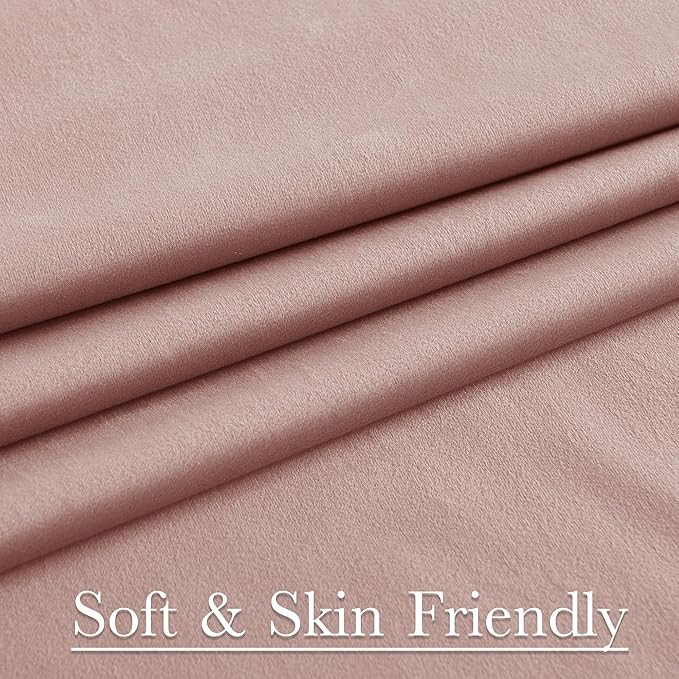 StangH Nursery Pink Velvet Curtains 108 inches Long, Privacy Room Darkening Window Drapes Elegant Home Decor for Birthday Party Backdrop/Girls Room, Dusty Pink, W52 x L108, 2 Panels