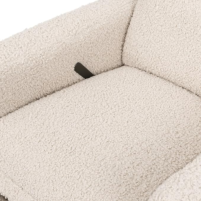 Babyletto Cali Flange Recliner and Swivel Glider in Almond Teddy Loop, Water Repellent & Stain Resistant, Greenguard Gold and CertiPUR-US Certified