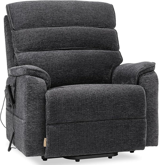 DYNOX Big Man Lift Chair 500lbs Extra Large Wide Lift Recliner Oversized Tri-Motor Power Lift Chair for Elderly,Heat Massage,Infinite Positions(9398,Chenille,Grey)