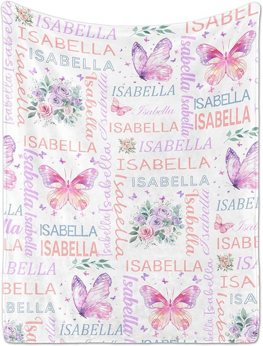 Personalized Baby Blanket- Printed in USA-Custom Baby Blanket with Name for Girls and Boys, Super Soft Plush Fleece, Personalized Baby Gifts