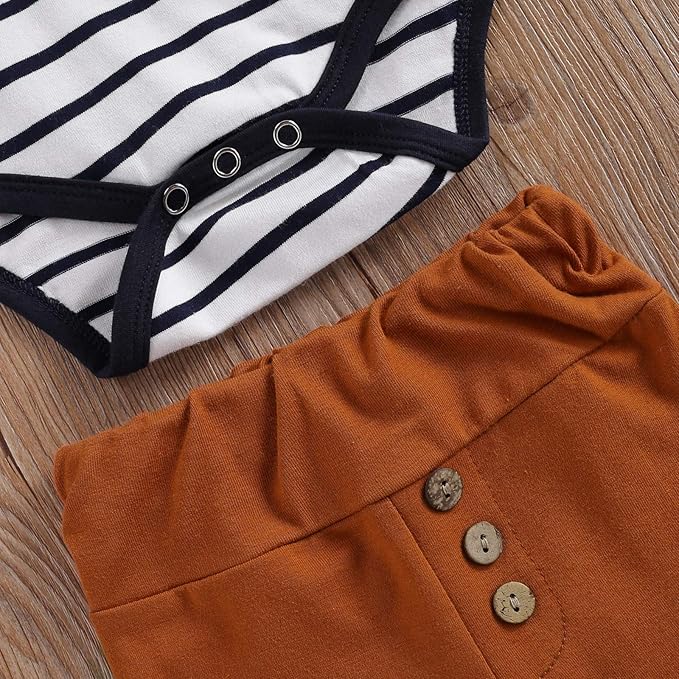 Newborn Baby Boy Girl Clothes Ribbed Knitted Cotton Long Sleeve Romper Long Pants Solid Color Fall Winter Outfits